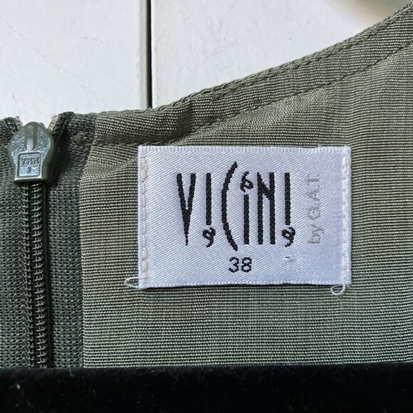 Vintage Vicini by G.A.T. Mini Dress Womens Green Belted Y2K 2000s - Picture 4 of 12